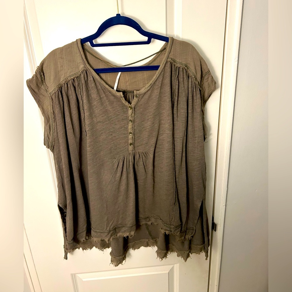 Free People button tee